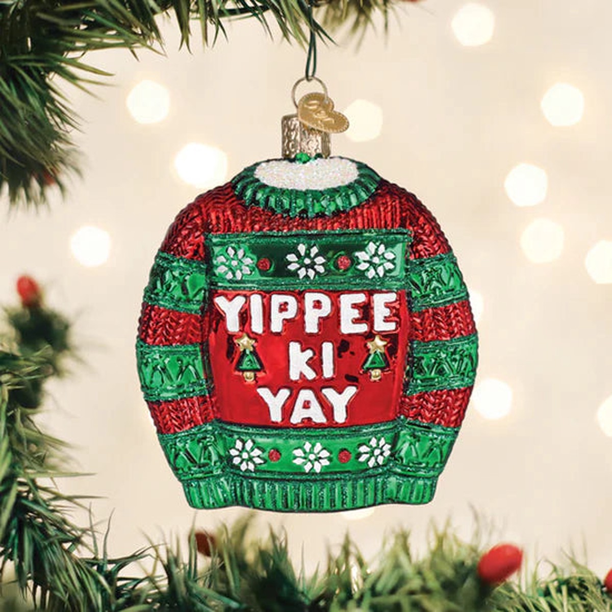 Yippee Ki Yay Sweater Ornament, 4″