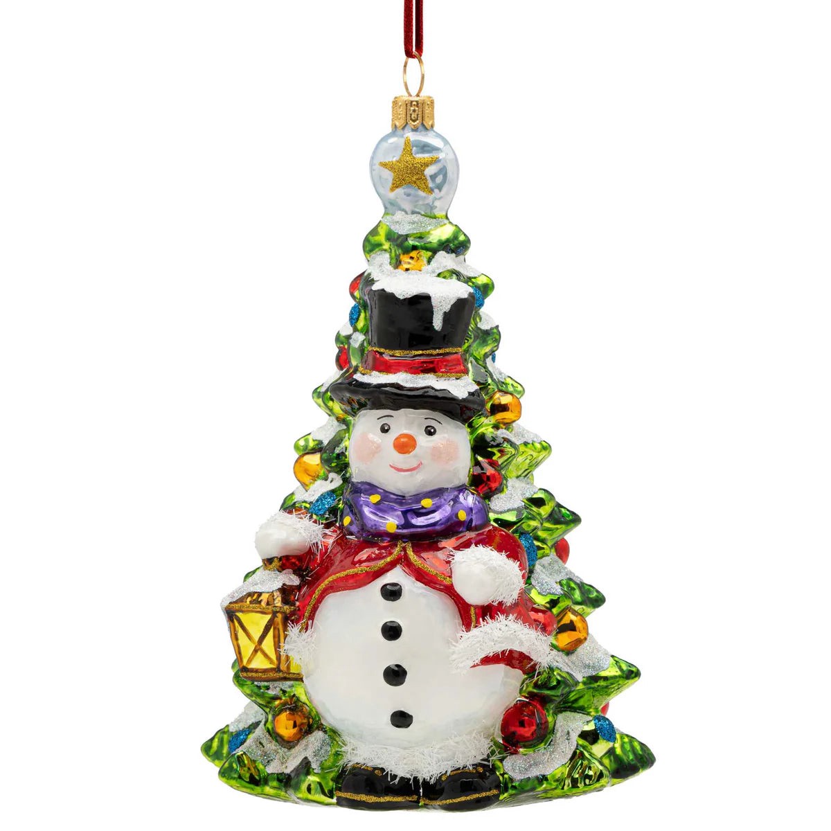 Your Winter Woodland Guide Glass Snowman Ornament