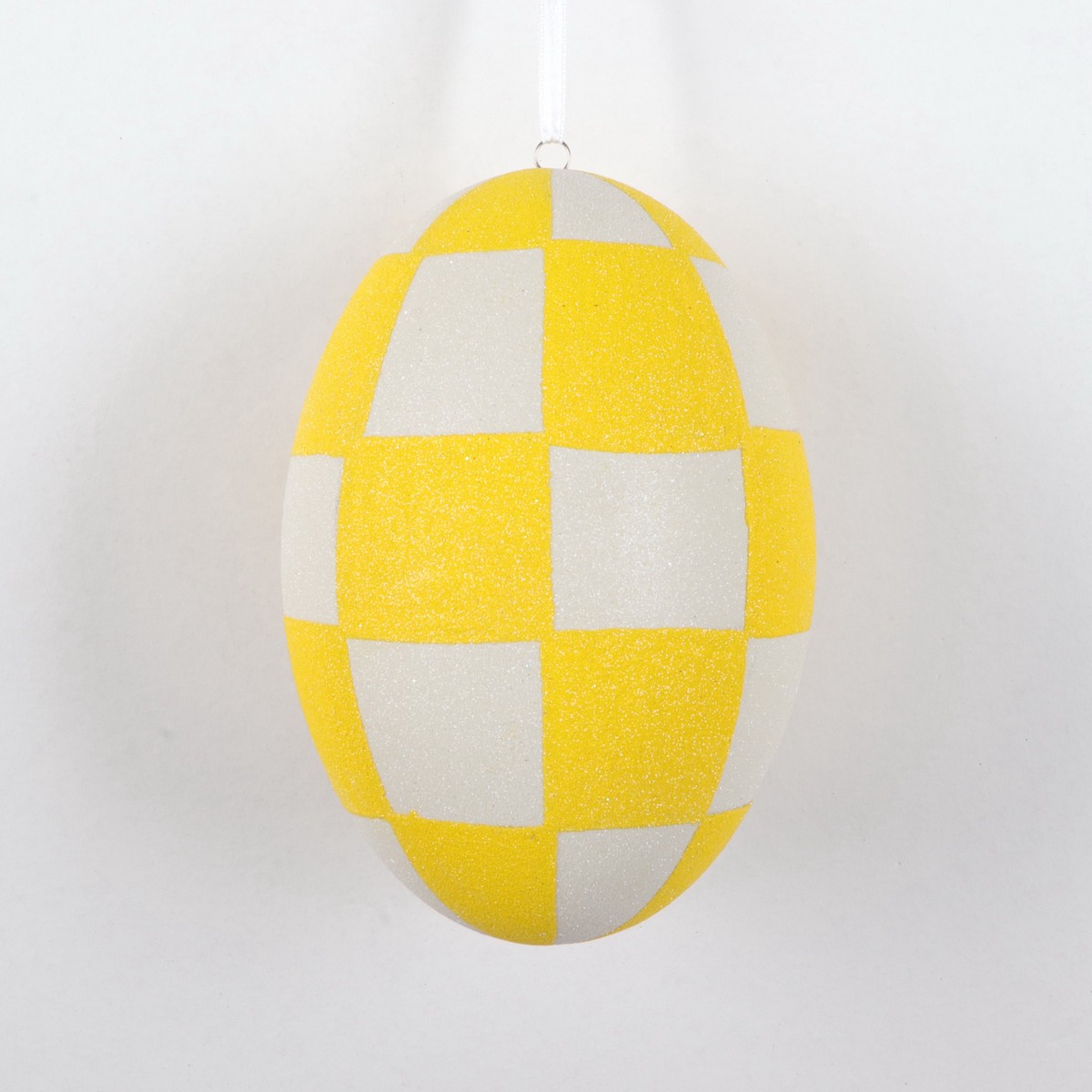 Yellow & White Easter Egg Ornament, 8.2″ (210mm)
