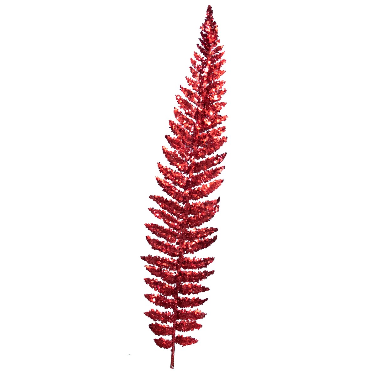 39″ Glittered Fern Spray Red