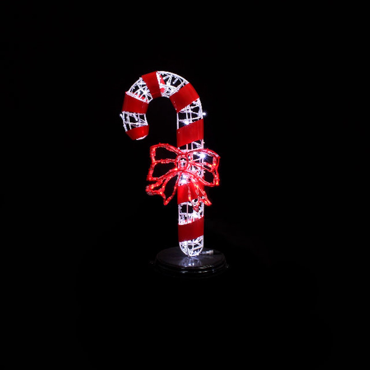 Large Candy Cane Decoration, LED Lit (White), 3ft / 6ft – 3ft.
