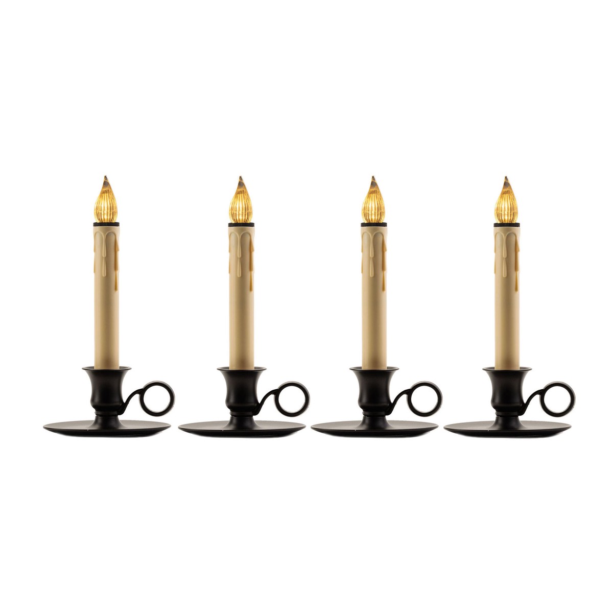 Williamsburg Antique Bronze LED Bulb Candle W/ Sensor, 9″ (Set of 4)