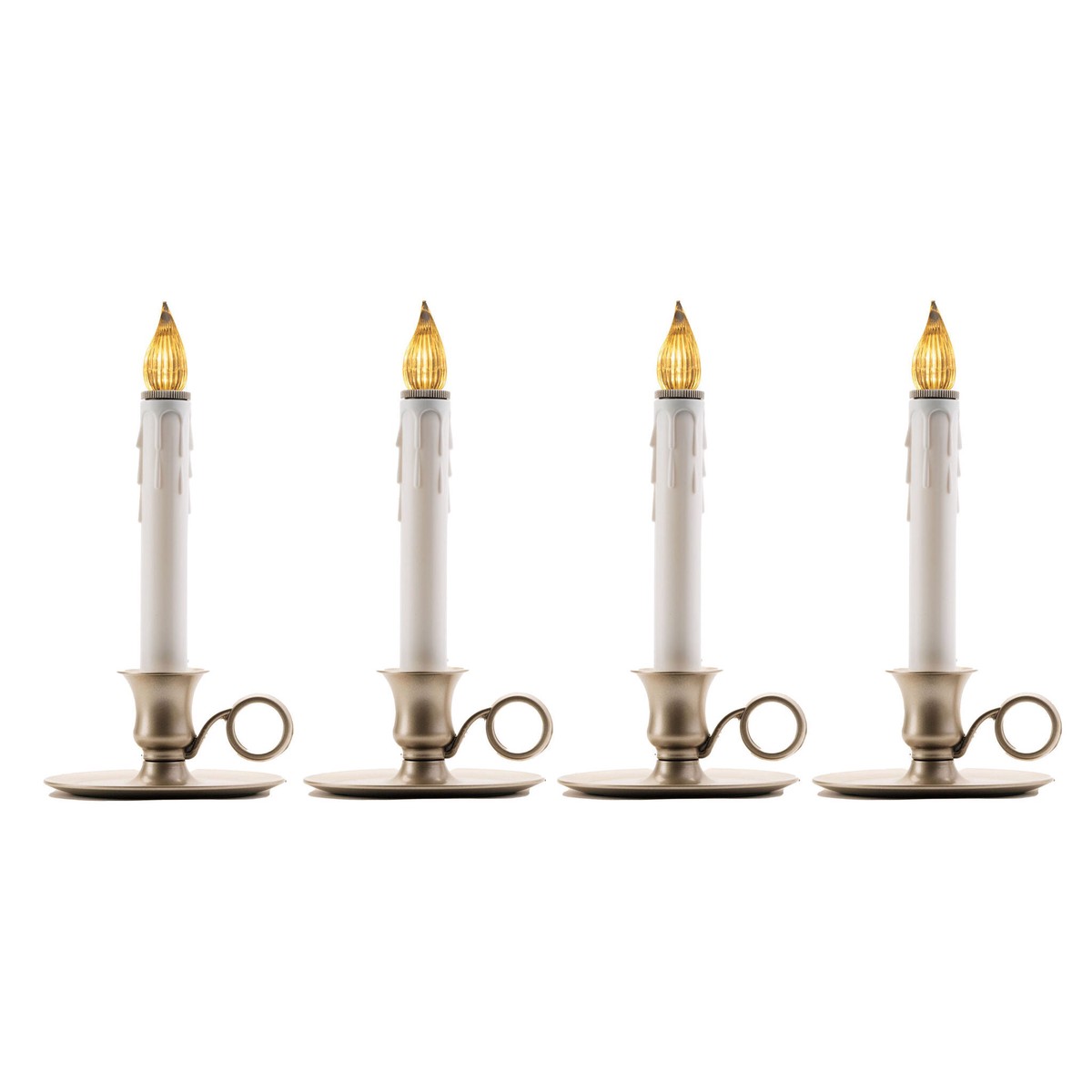 Williamsburg Pewter LED Bulb Candle W/ Sensor, 9″ (Set of 4)