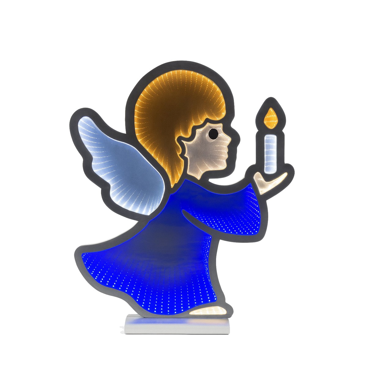 Angel Holding Candle Infinity Light, Acrylic w/UL Plug, 16″
