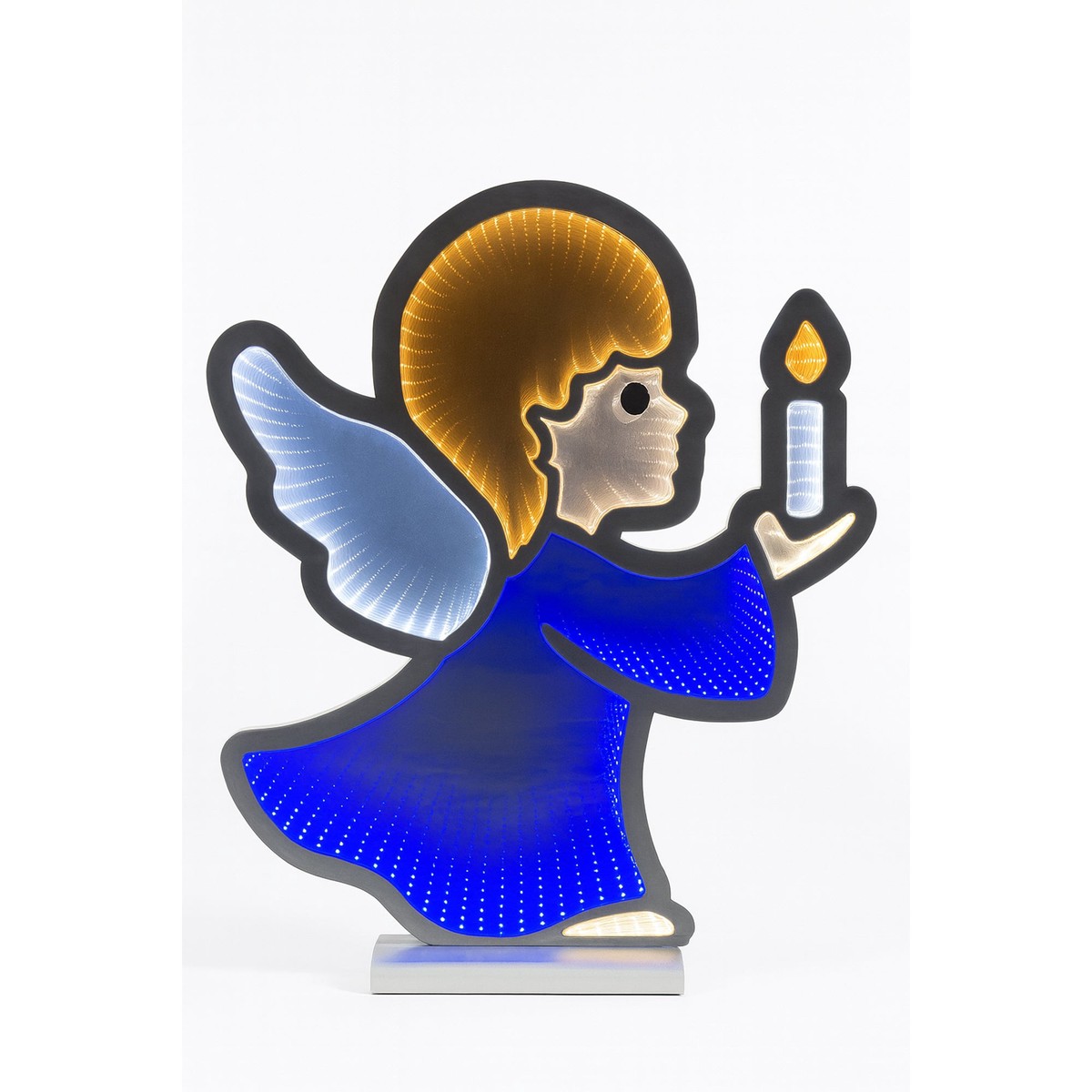 Angel Holding Candle Infinity Light, Acrylic w/UL Plug, 20″