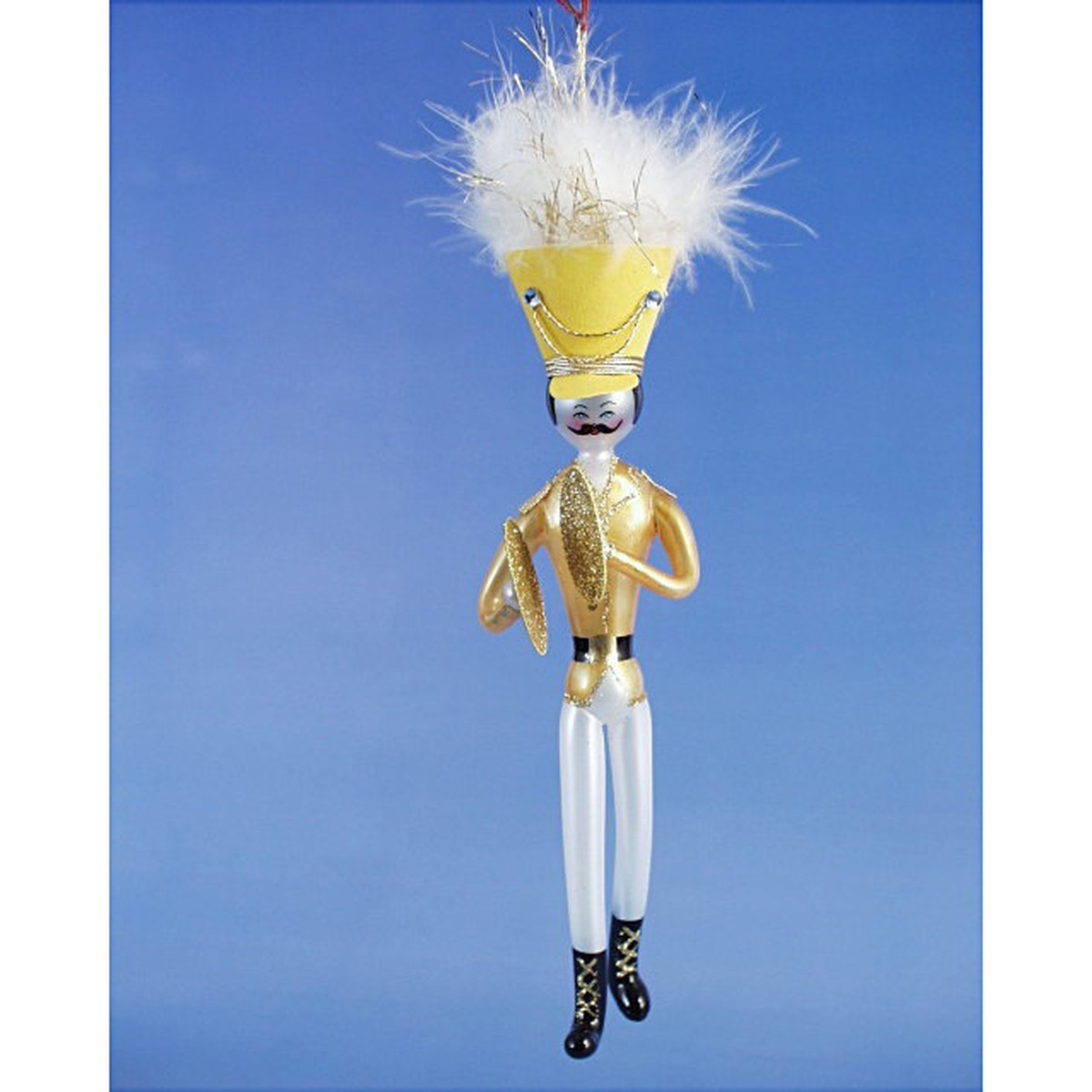 Yellow Soldier W/ Cymbals Ornament, 8″