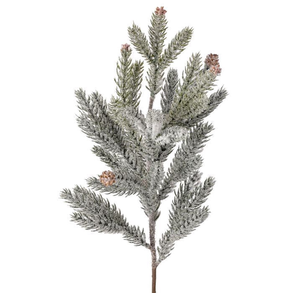 Snowy Evergreen Spray w/Cone, 19″