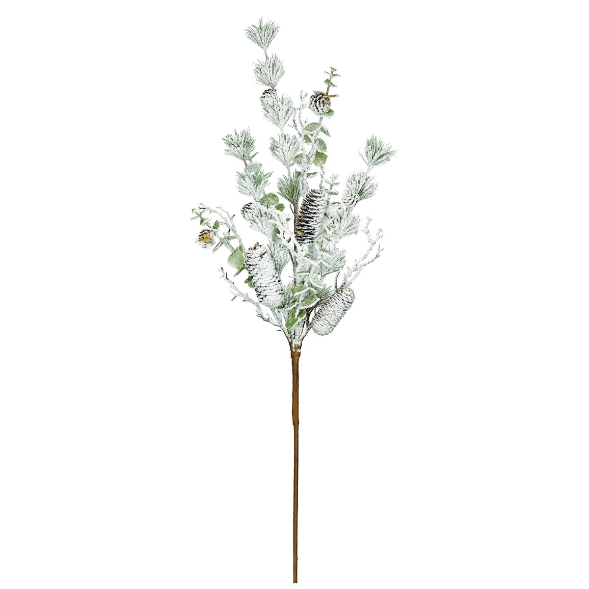 Snowy Twig, Cone & Eucalyptus Spray, 33″