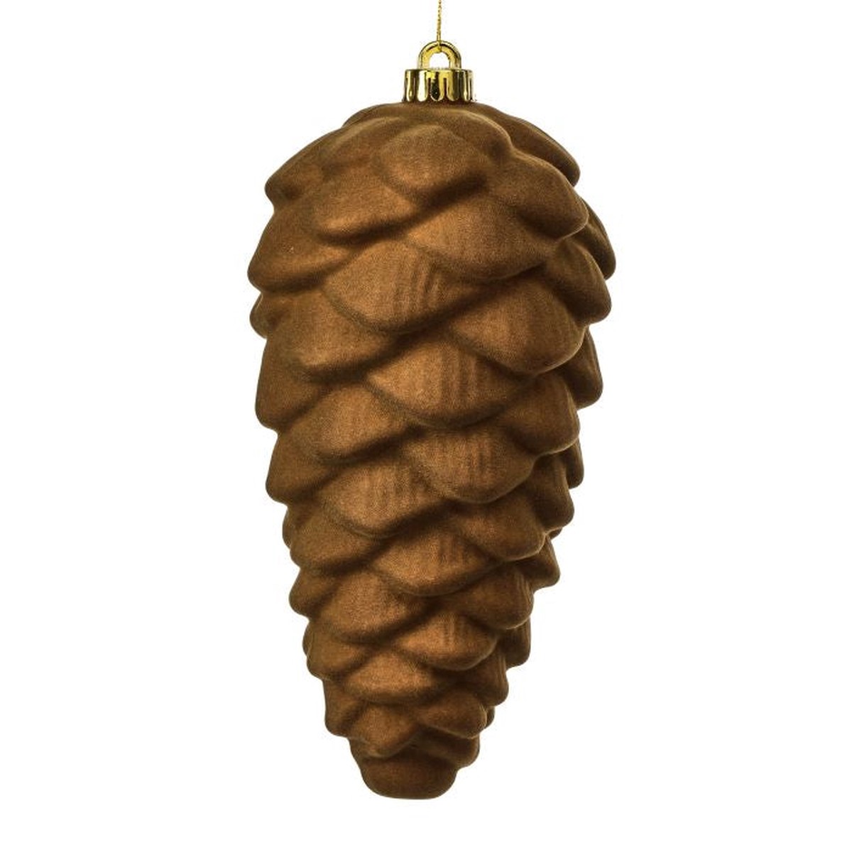 VP Flocked Pinecone Ornaments, 10″ (Set of 3) (Brown)
