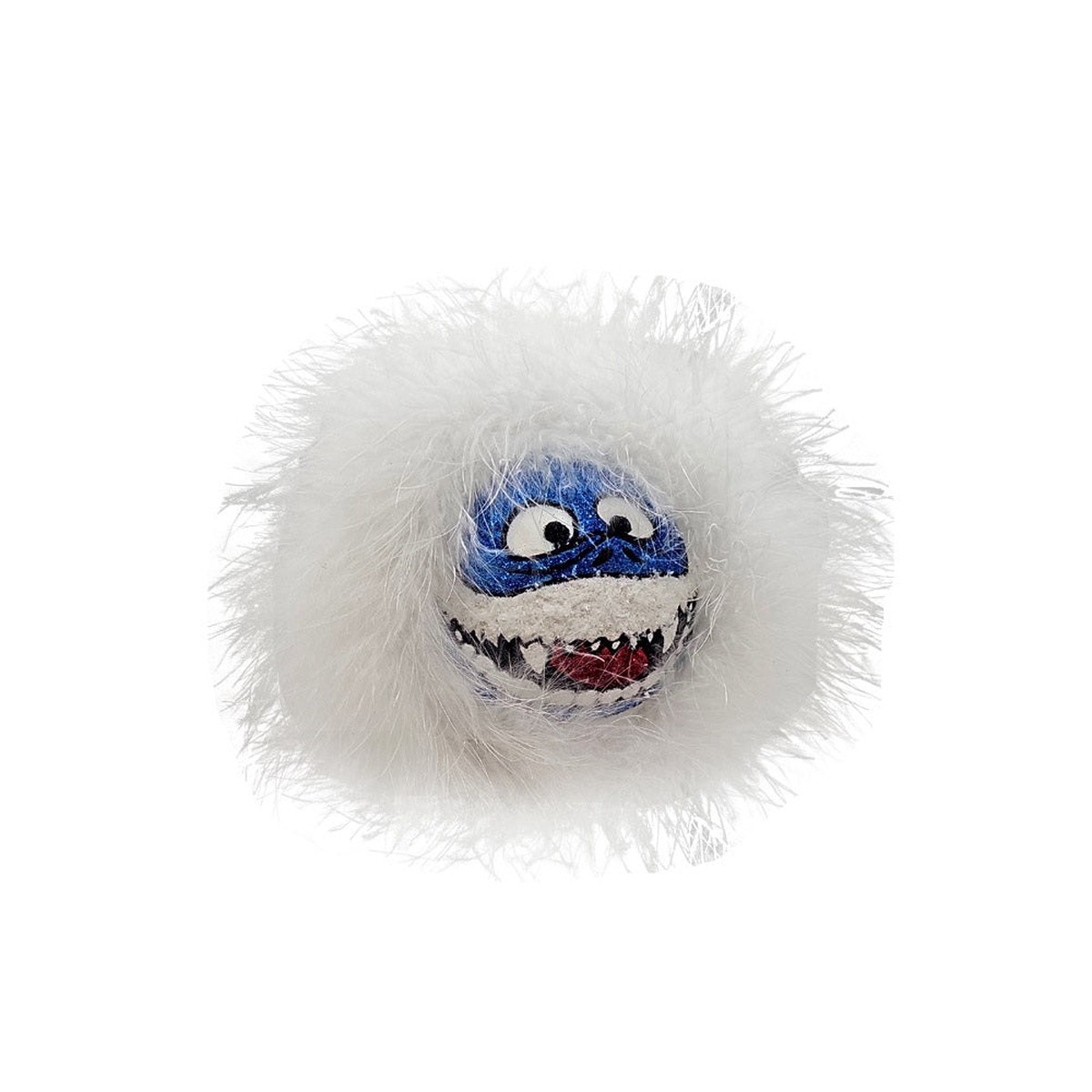 Yeti Snow Monster Glass Ball Ornament, 4″