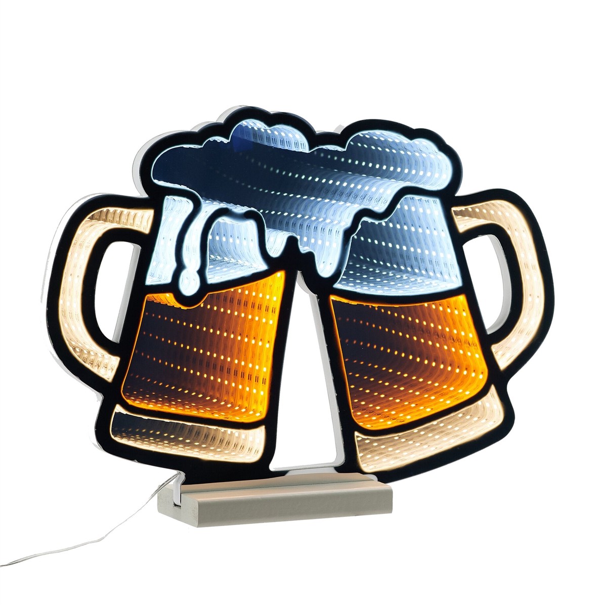 Beer Mugs Infinity Light w/ UL Plug, 15.5″ x 11.5″, Acrylic