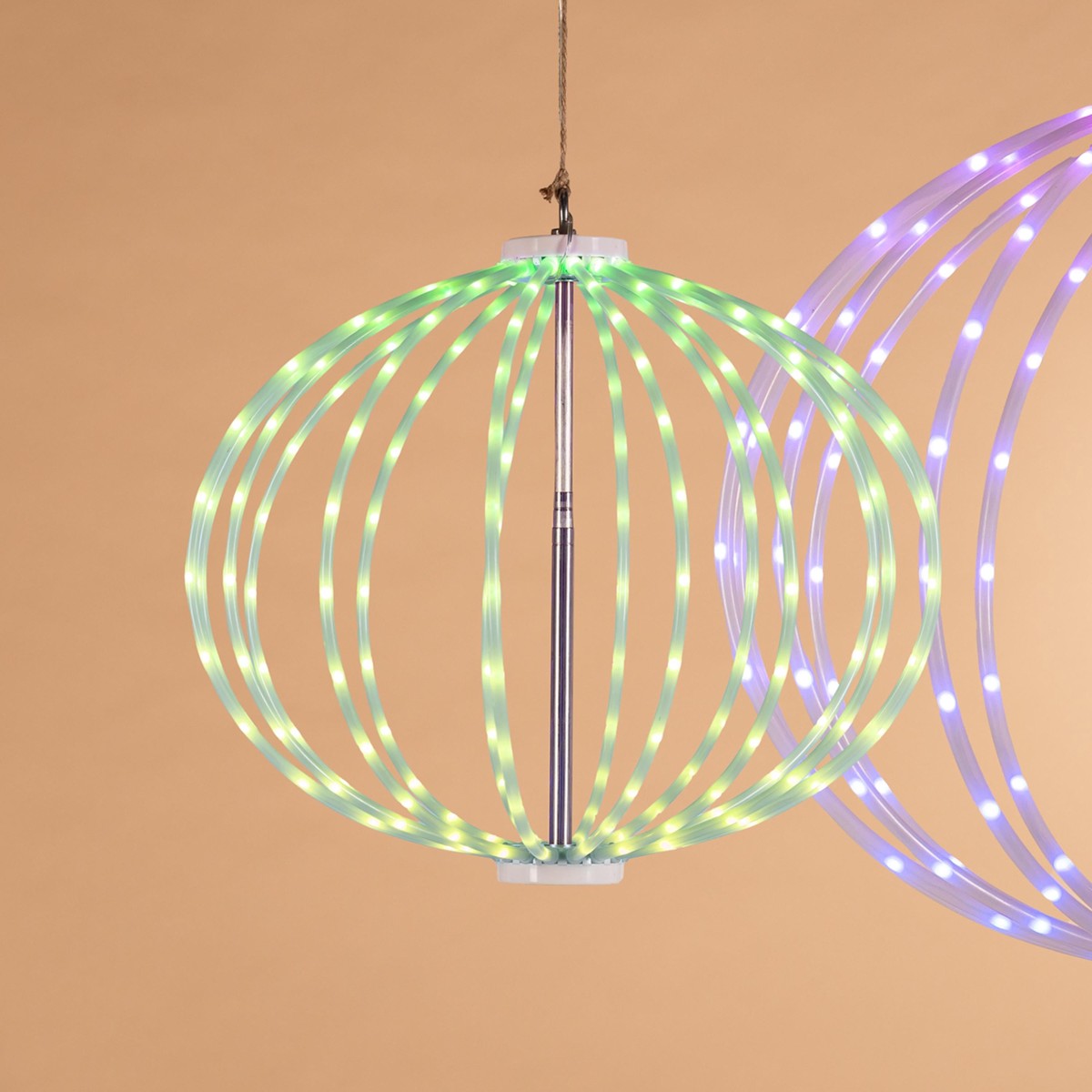 17.63″D Electric PVC Tube Sphere with 192 Smart LED Lights & Remote Control