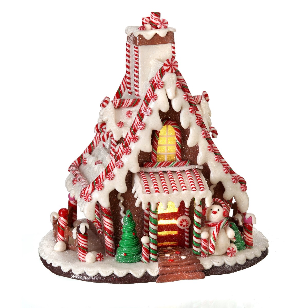 11″ Clay Dough Snowman Cookie House (battery/timer, LED)