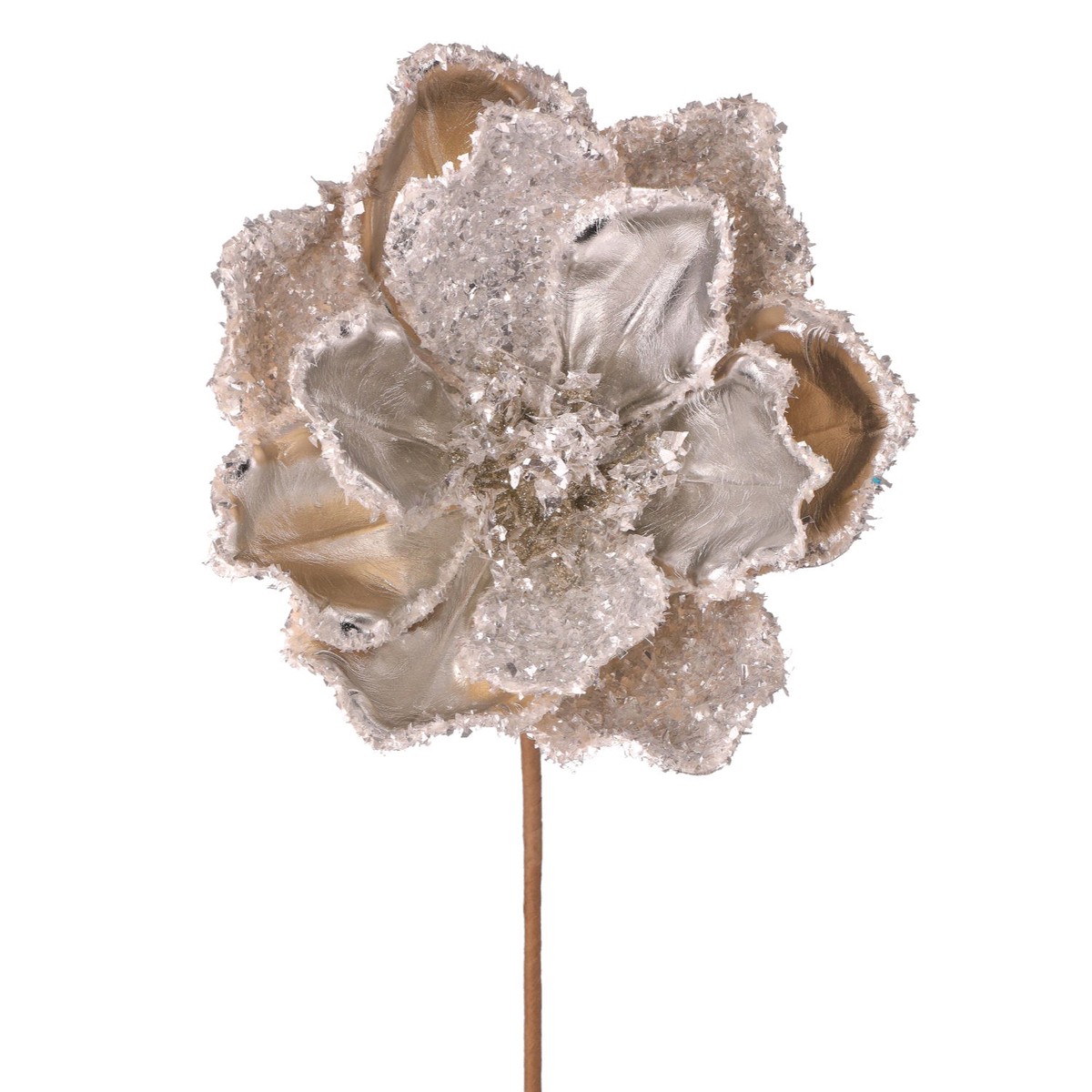 24″ Metallic Ice Flakes Magnolia Stem