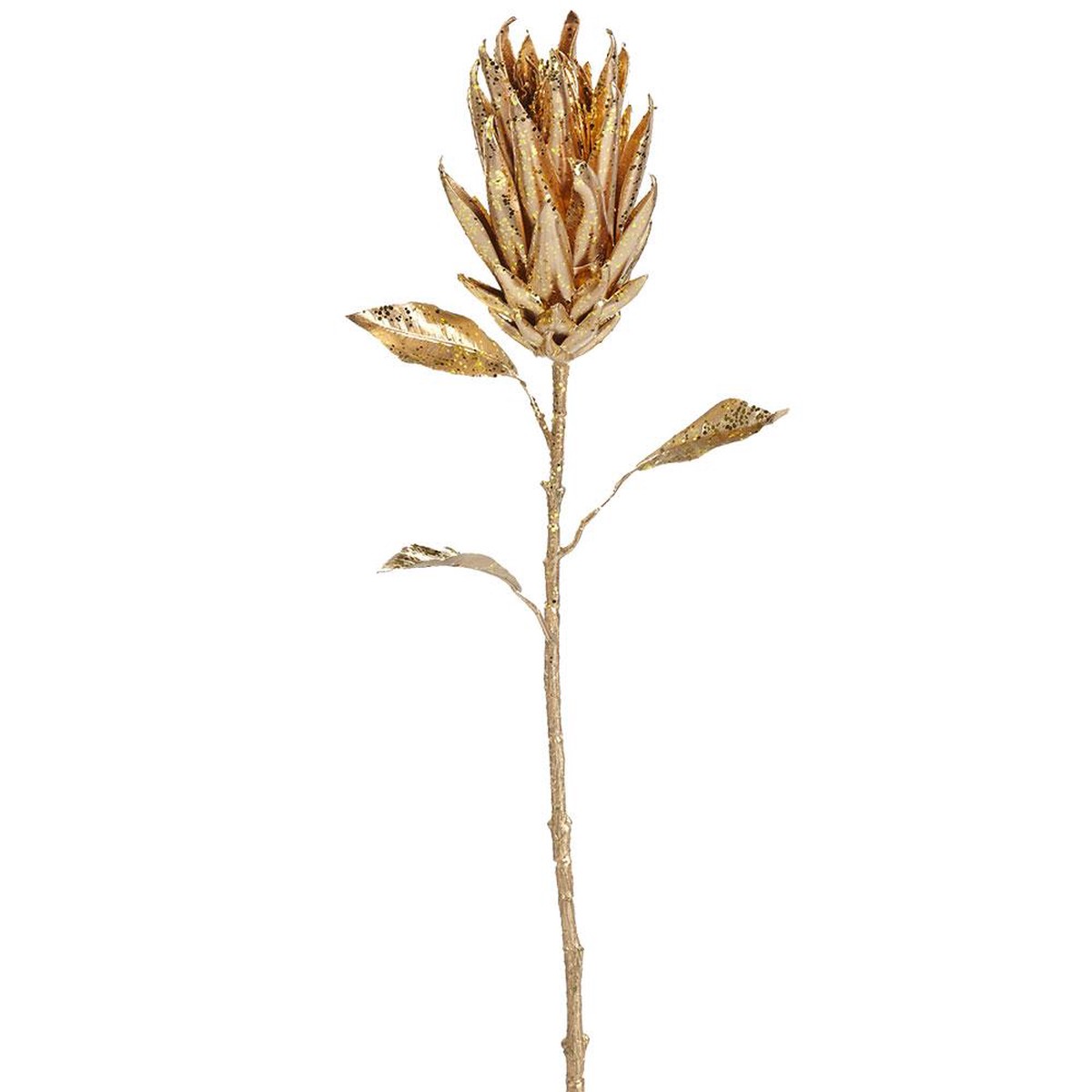 29″ Glittered Metallic Protea Spray (Gold)