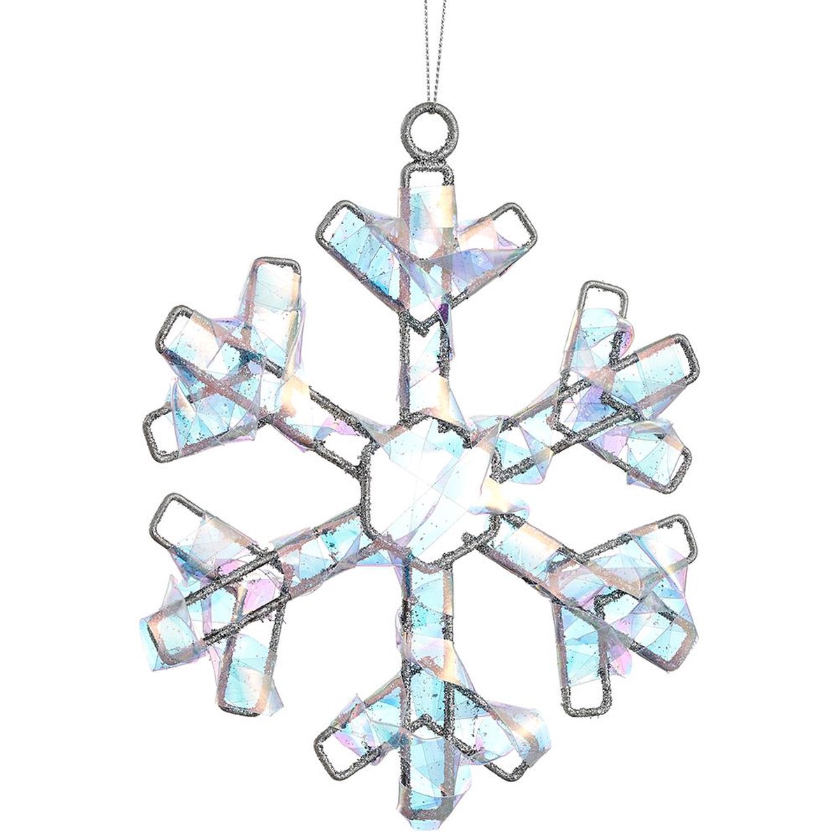 7″ Snowflake Ornament (Clear / Iridescent)