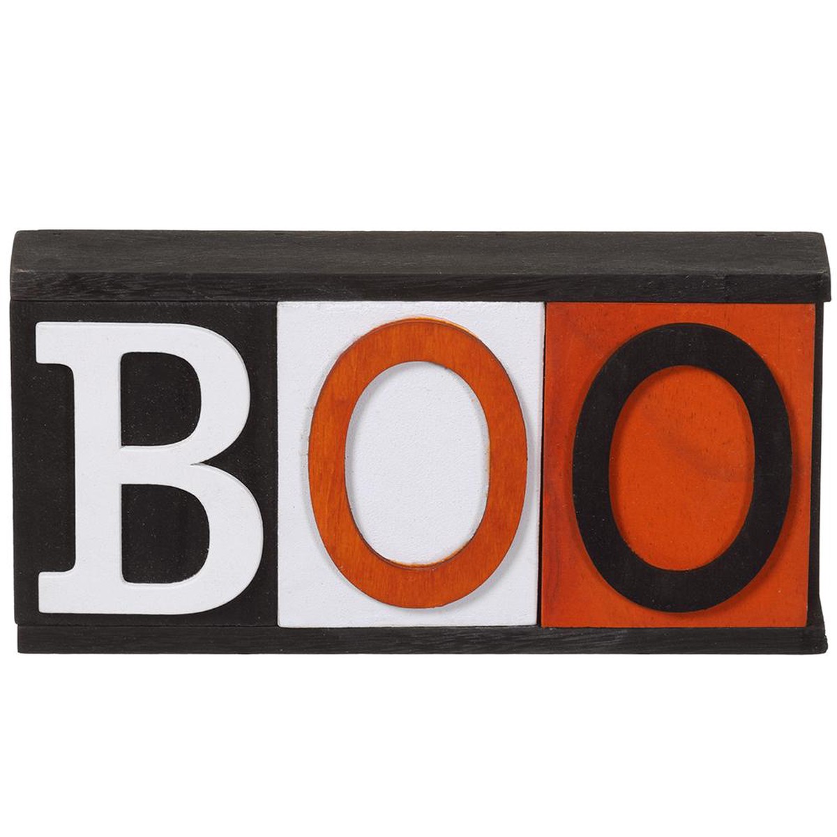 “BOO” Table Top, 4″ (Orange / Black)