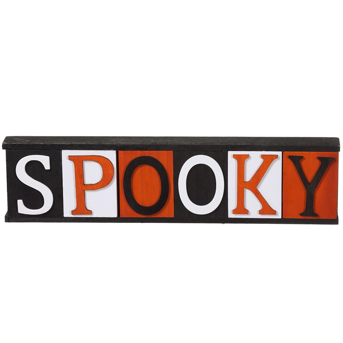 “SPOOKY” Table Top, 4″ (Orange / Black)