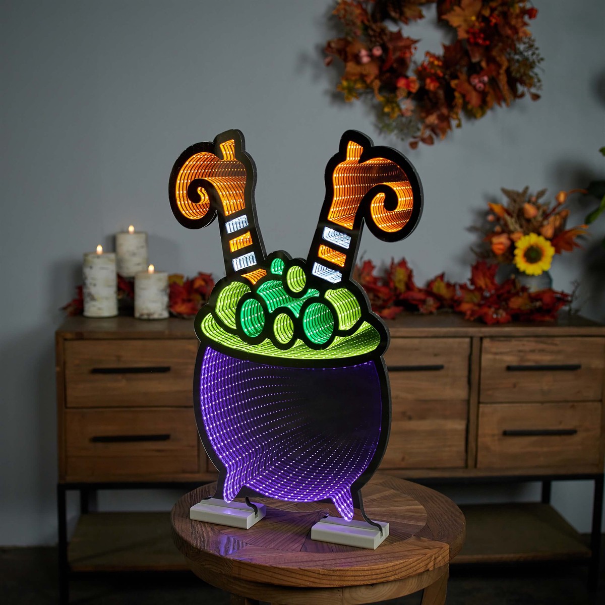 Witch Leg Cauldron Infinity Light 24″H Acrylic w/UL Plug