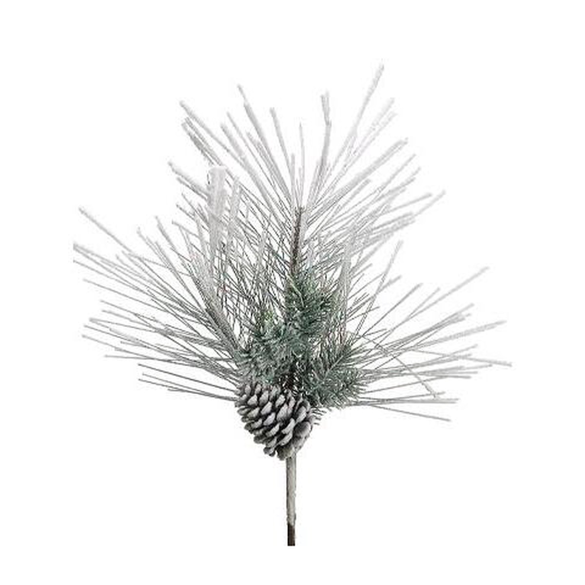 18″ Snow Mixed Pine Spray w/Cones