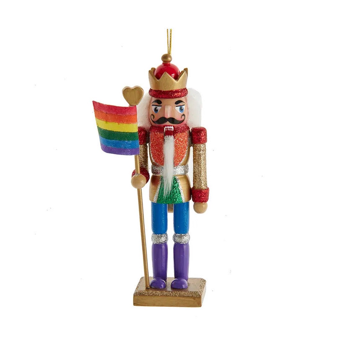 6″ Wooden Gay Pride Nutcracker Ornament