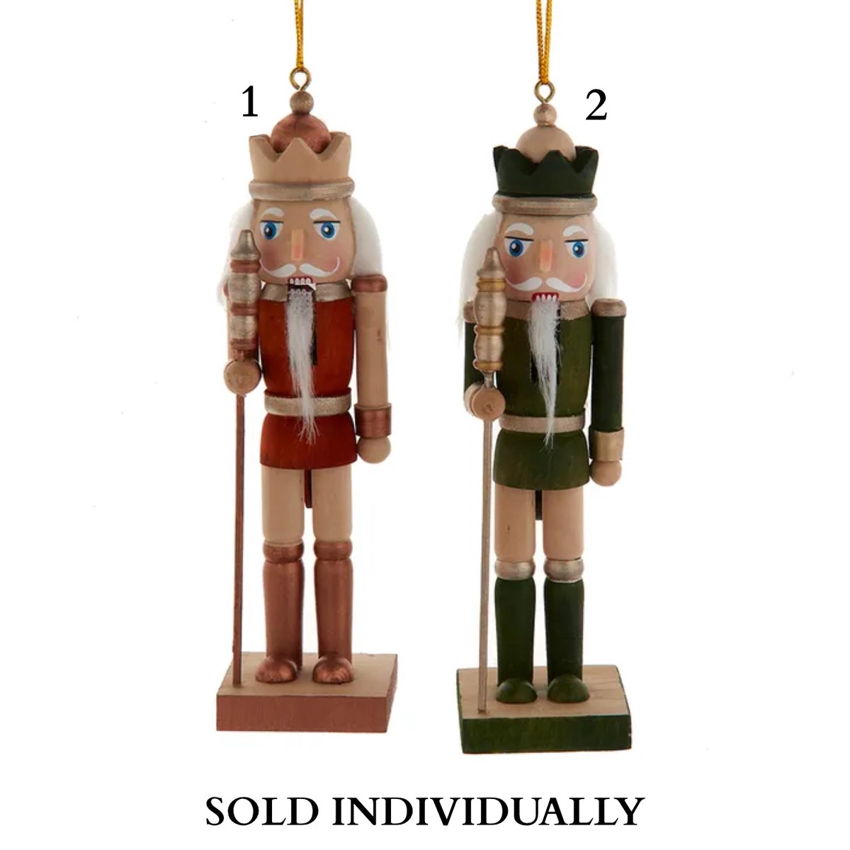 6″ Wooden Rustic Modern Nutcracker Ornaments (2 Styles  Sold individually)