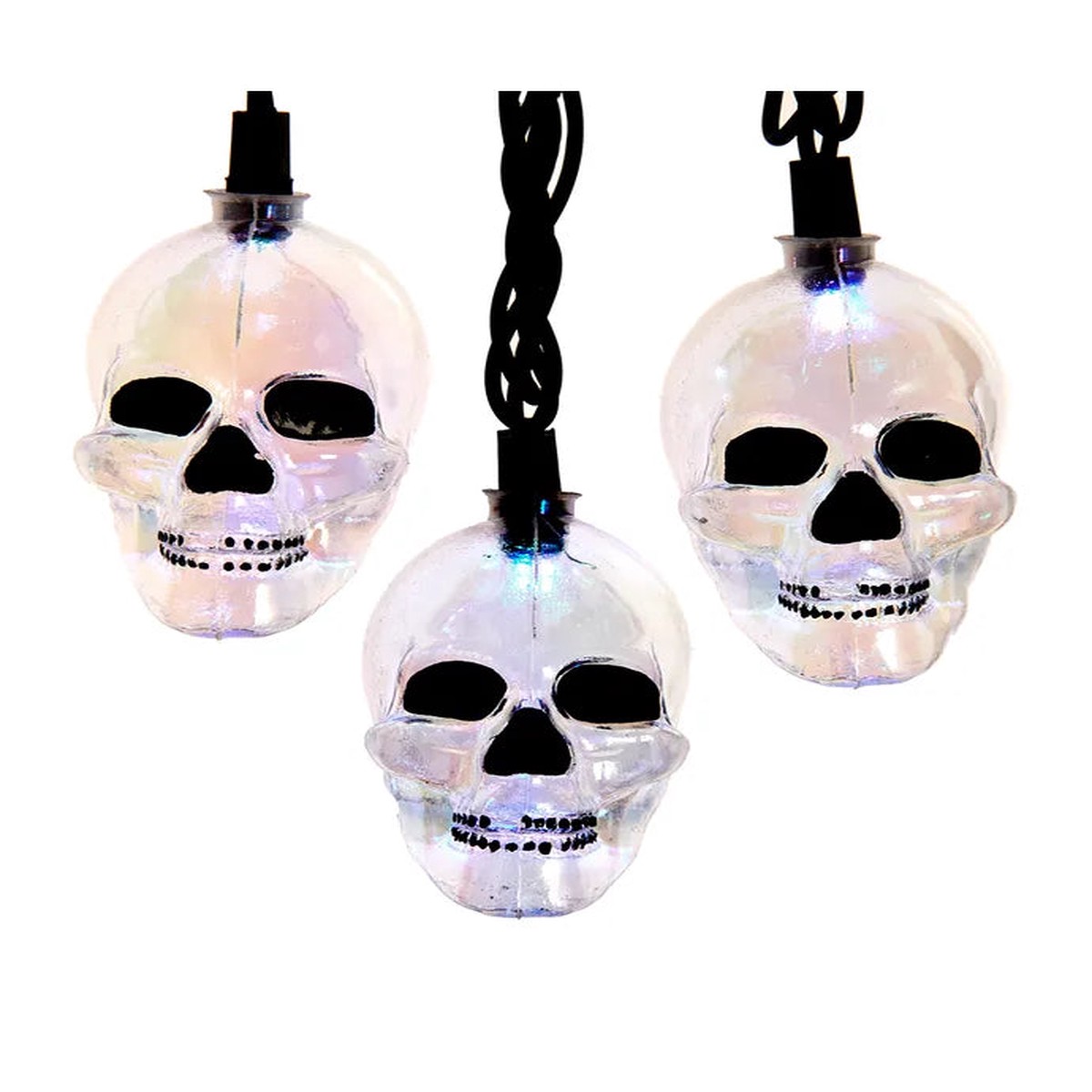 10-Light RGB LED Glitter Skull Light Set, 12′ (UL)