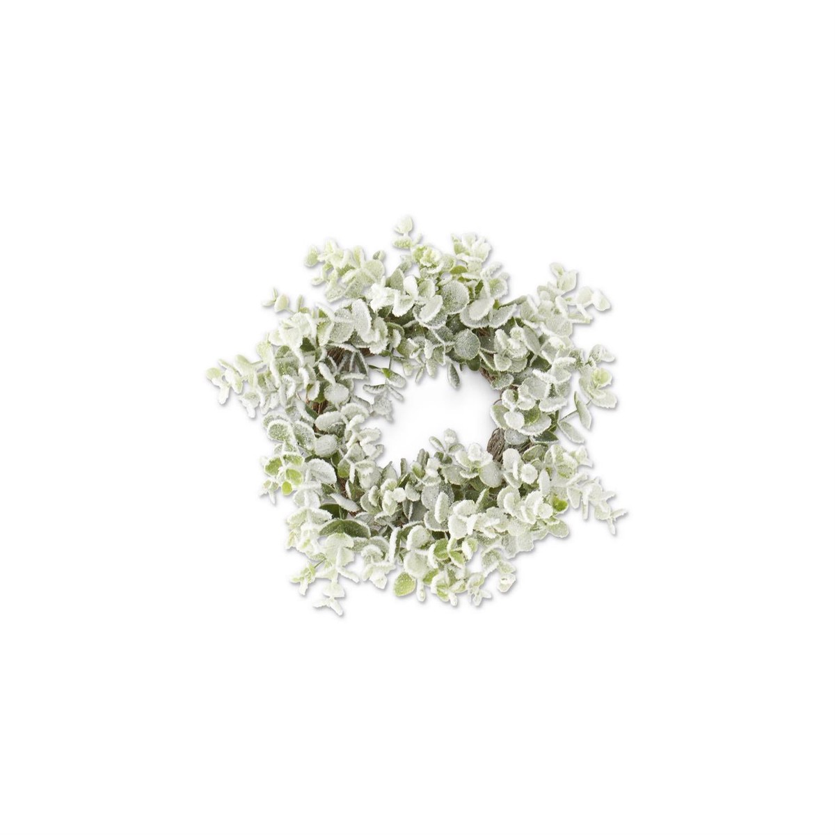 11.5″ Snowy Flocked Eucalyptus Candle Ring