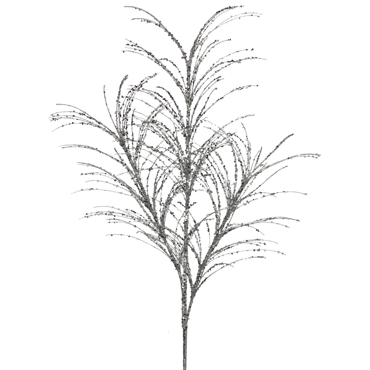 34″ Glitter/Sequin Pampas Gras Spray (Silver)