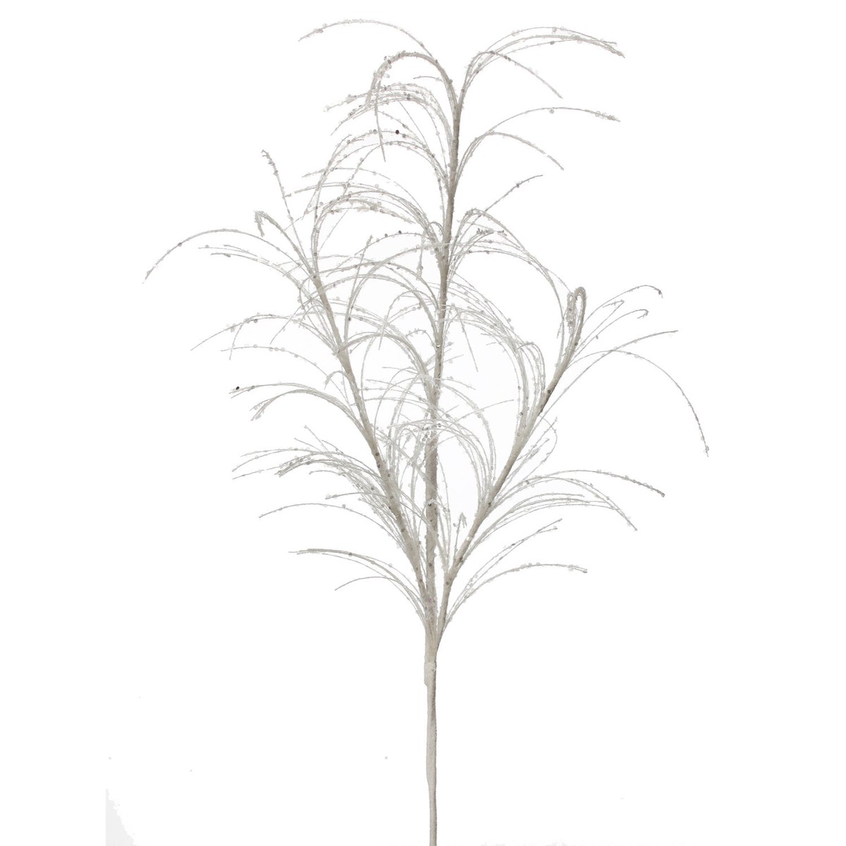 34″ Glitter/Sequin Pampas Gras Spray (White)