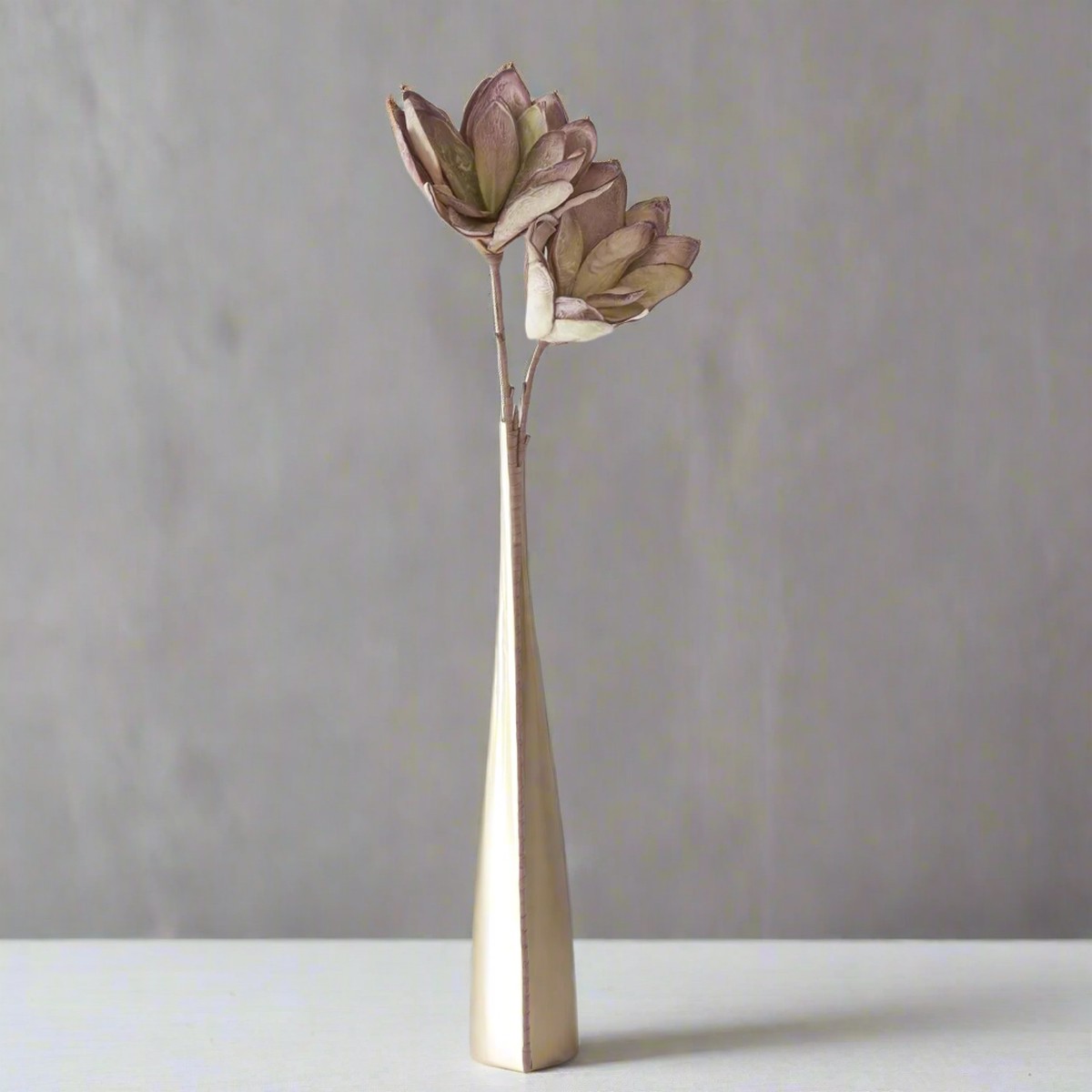 40″ Green & Pink Eva Double Bloom Stem