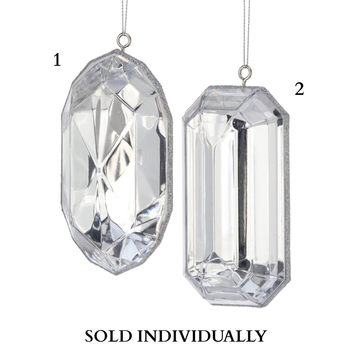 5″ Acrylic Precious Gem Ornament (Clear Iridescent) (2 Styles – Sold individually)