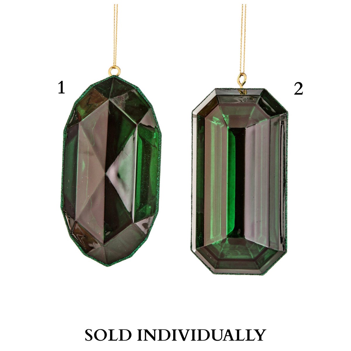5″ Acrylic Precious Gem Ornament (Emerald) (2 Styles – Sold individually)