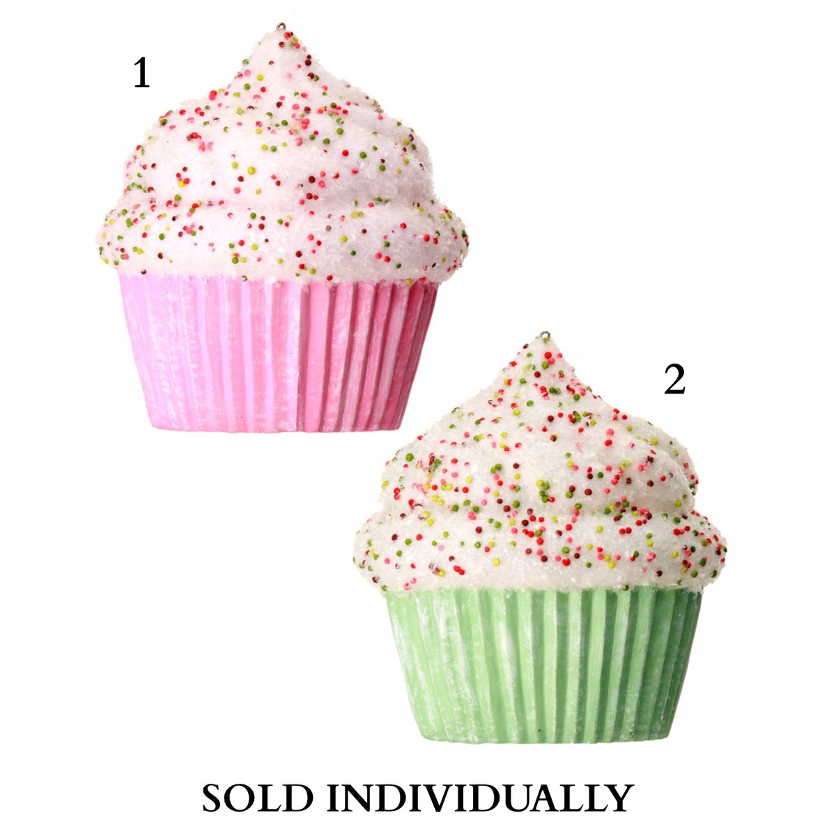 5.5″ Plastic Cupcake Sprinkles Ornament (2 Styles – Sold Individually)