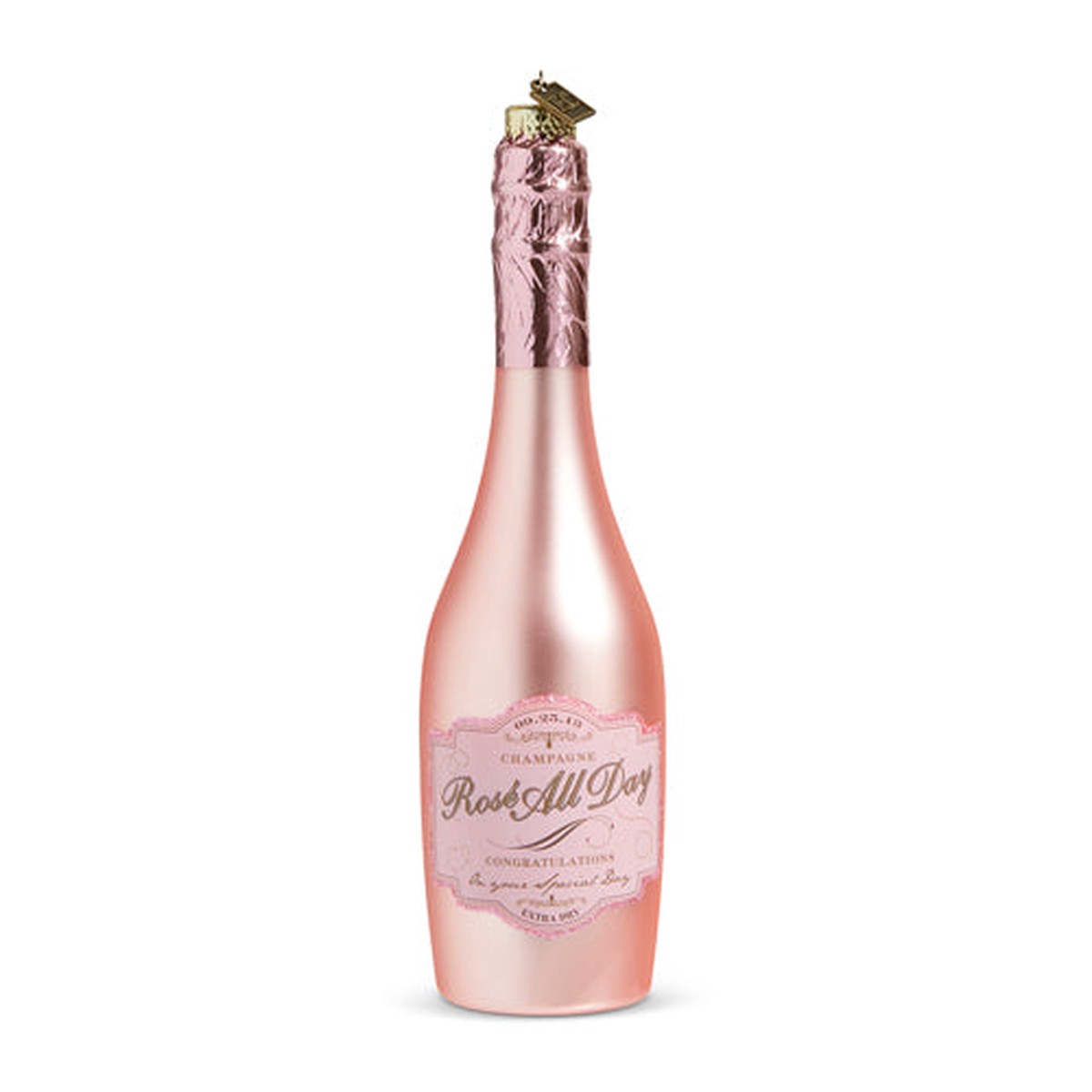 8.25″ Congratulations Pink Champagne Ornament