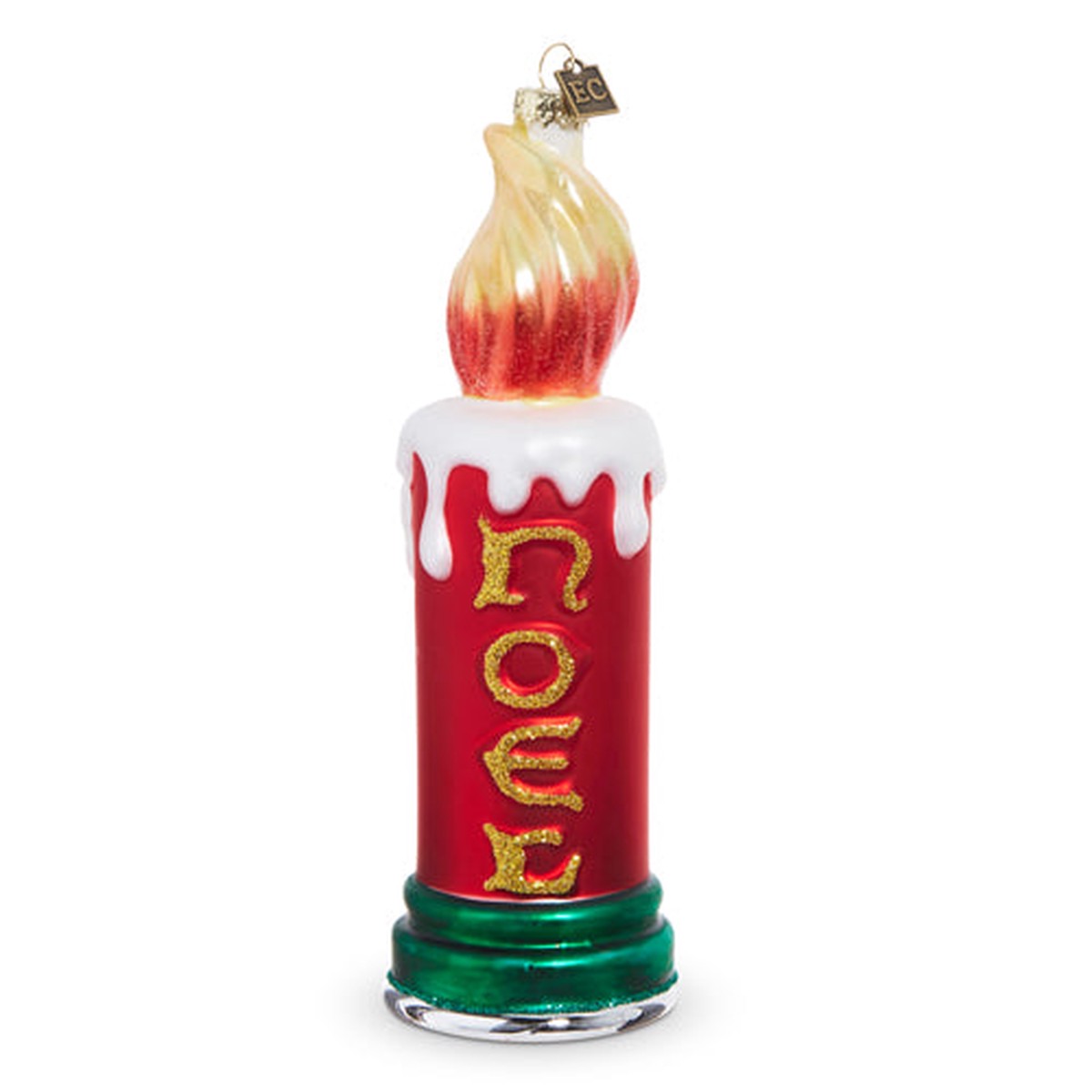 8″ Noel Candle Glass Ornament