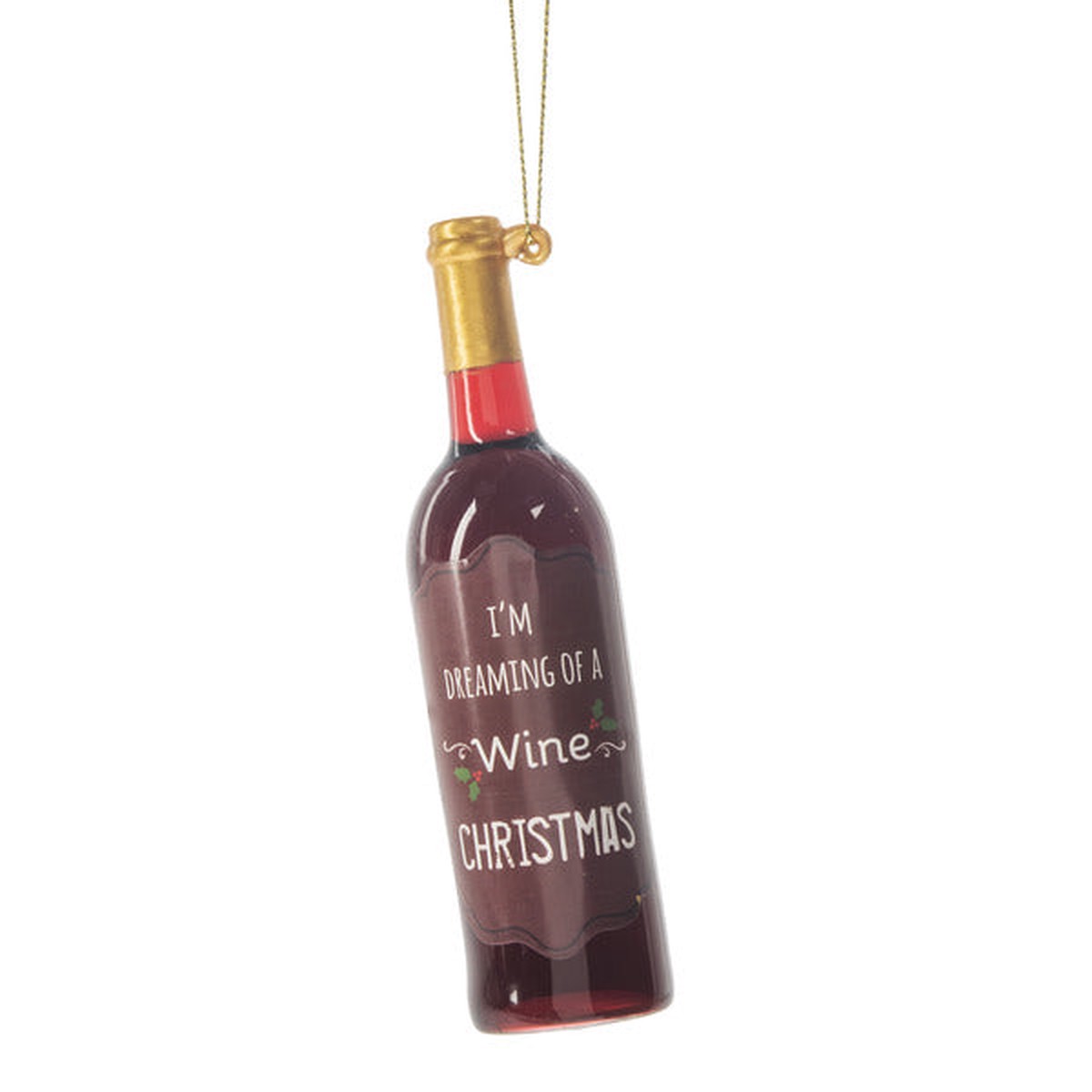 4.75″H Wine Bottle Ornaments with Label (sold individually) – Style 3
