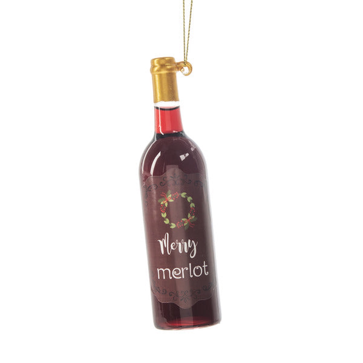 4.75″H Wine Bottle Ornaments with Label (sold individually) – Style 5