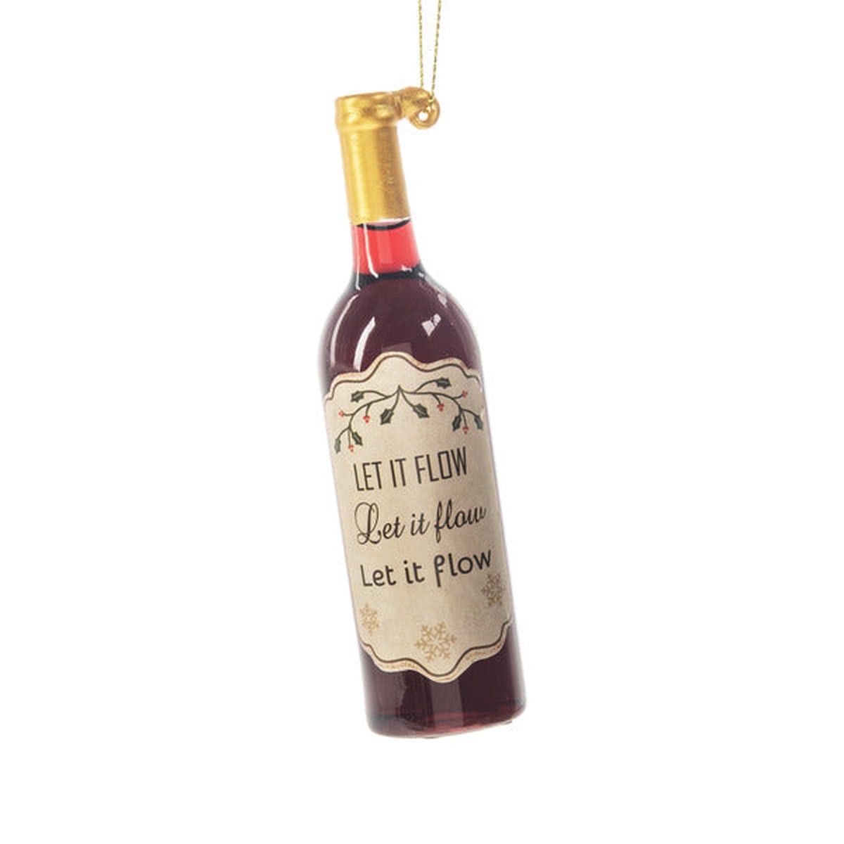 4.75″H Wine Bottle Ornaments with Label (sold individually) – Style 6