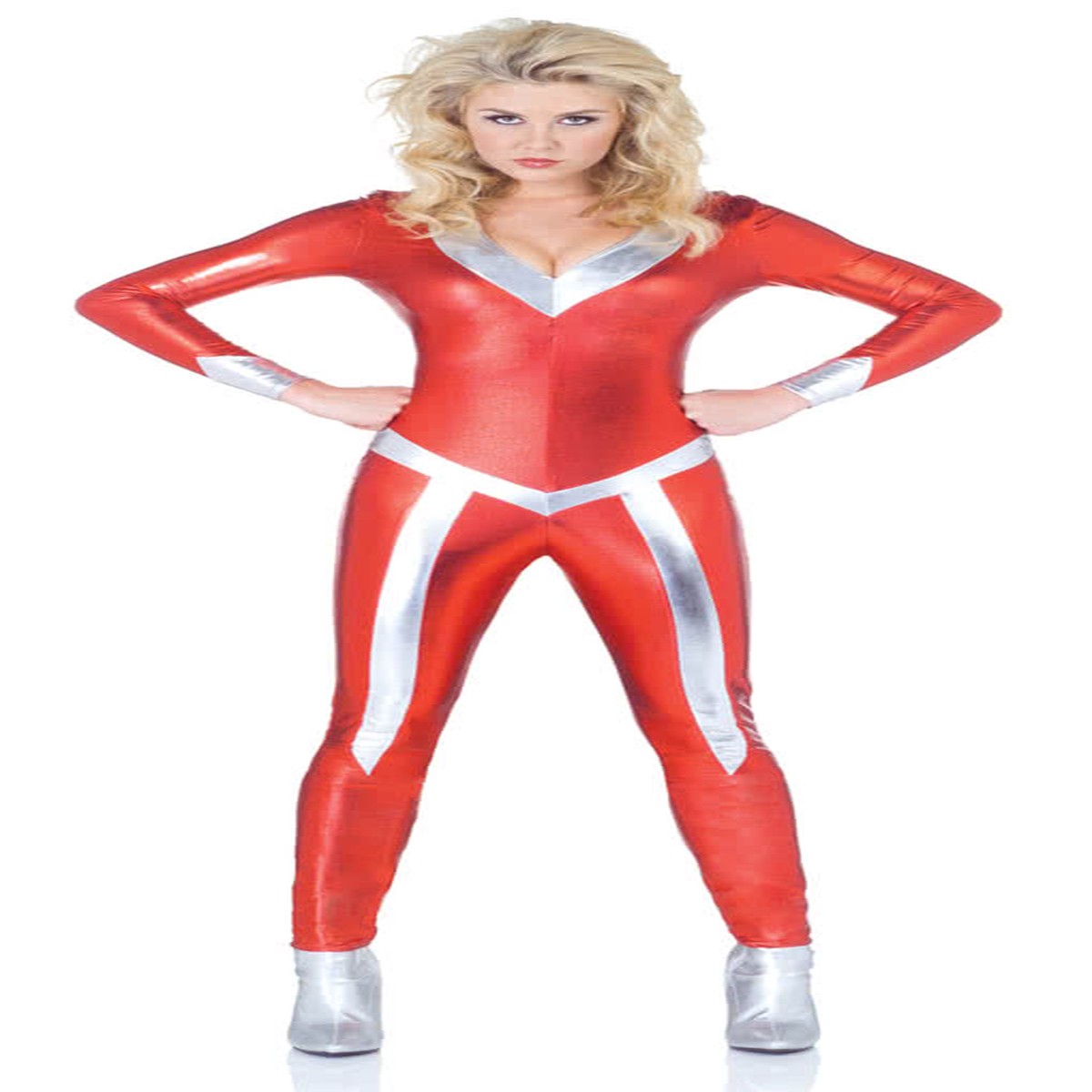 Glitzernder Space Catsuit rot