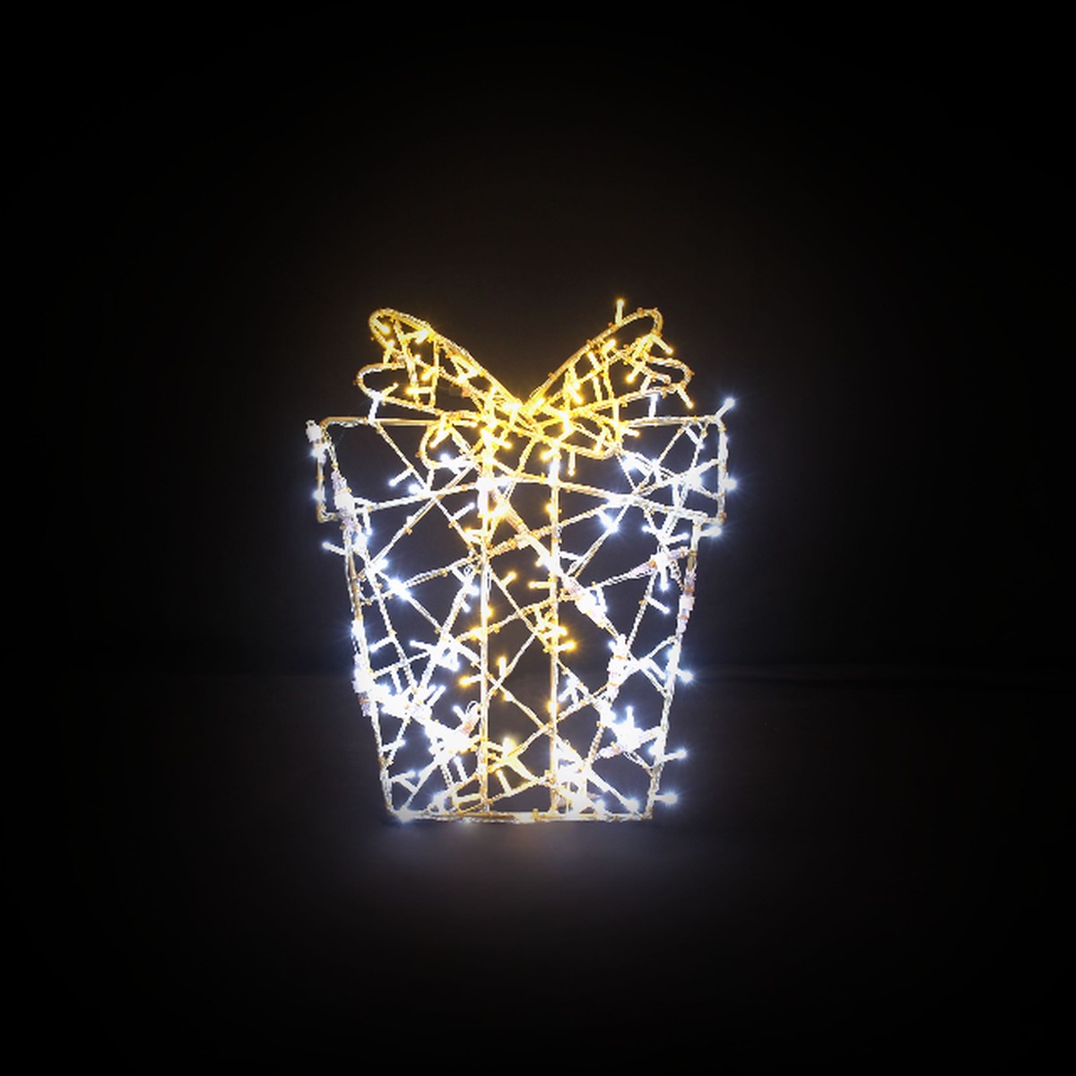 Large 2D Gift Box Decoration, LED Lit (White/Warm White), 31″ – Default Title