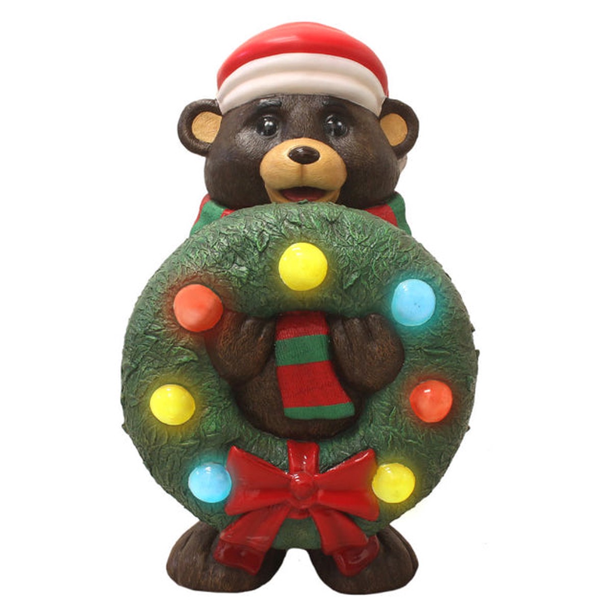 Large Christmas Teddy Bear w/Wreath, 48″