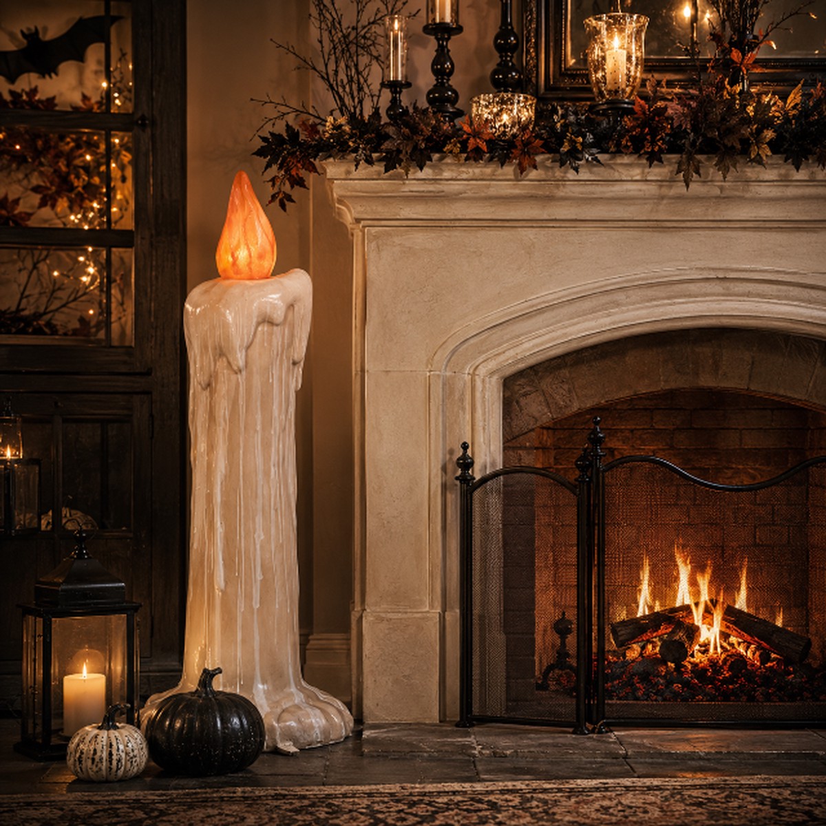 Large Fiberglass Halloween Candle, 37″
