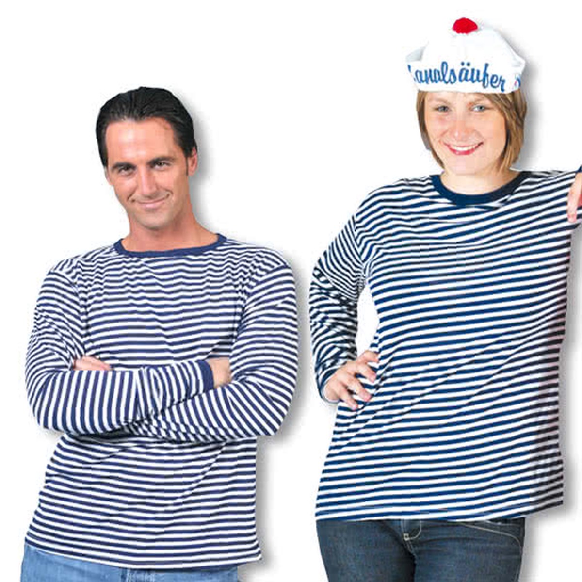 Ringelpulli Blau/Wei