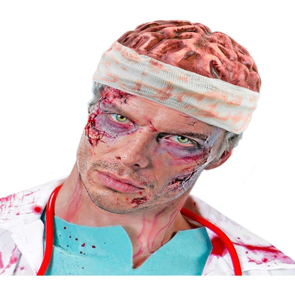 Blutiges Gehirn Kappe mit Verband