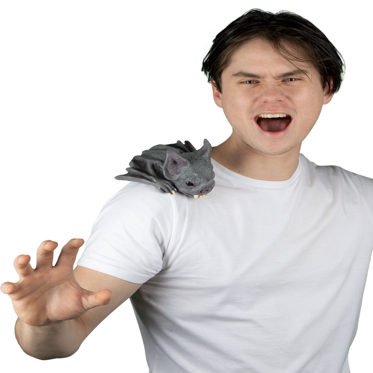 Graue Fledermaus als Schulter Buddy & Kostmzubehr