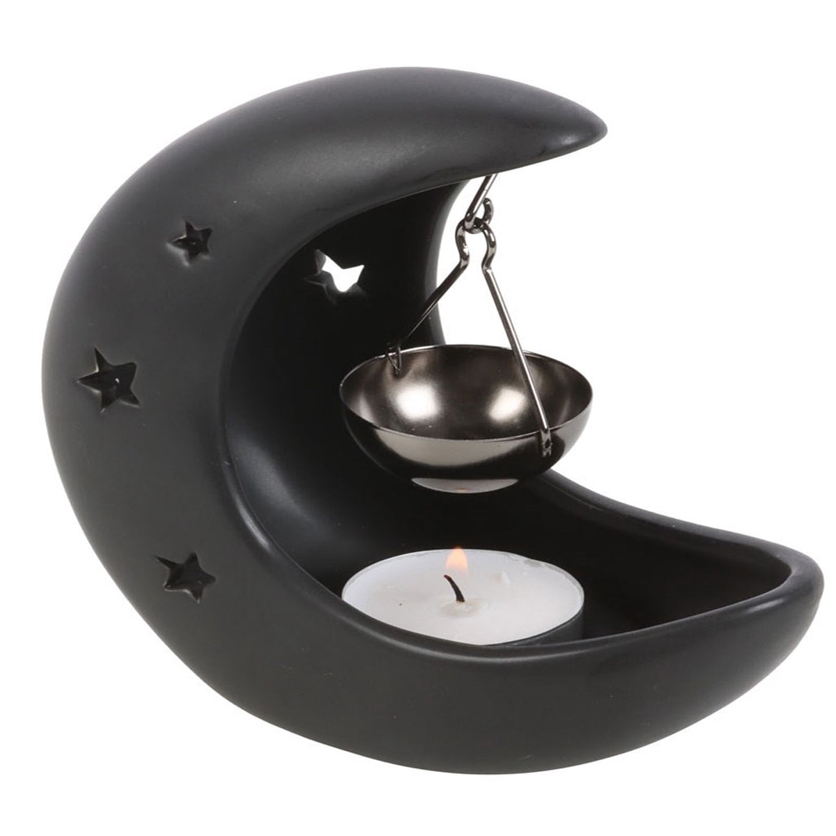 Schwarzer Mystic Halbmond als Duftlampe