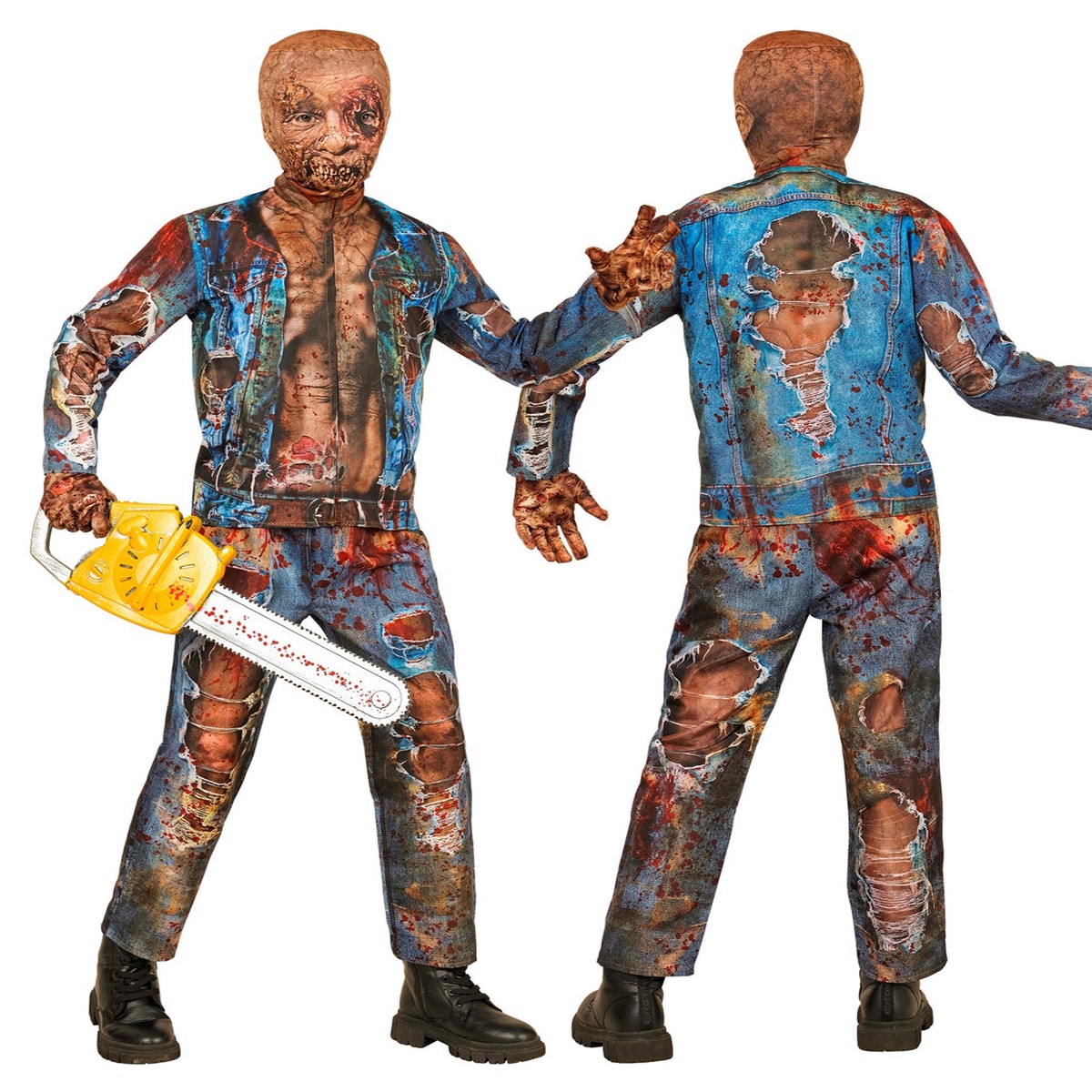 Zombie Sofortkostm fr Kinder mit Maske & Handschuhe