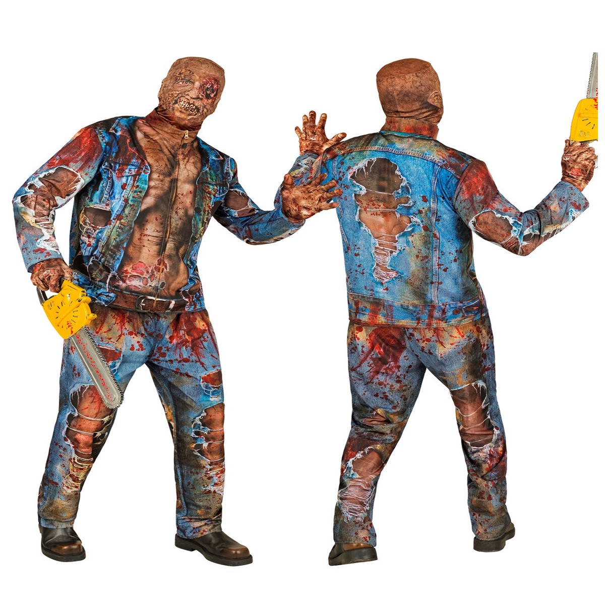 Zombie Sofortkostm mit Maske & Handschuhe