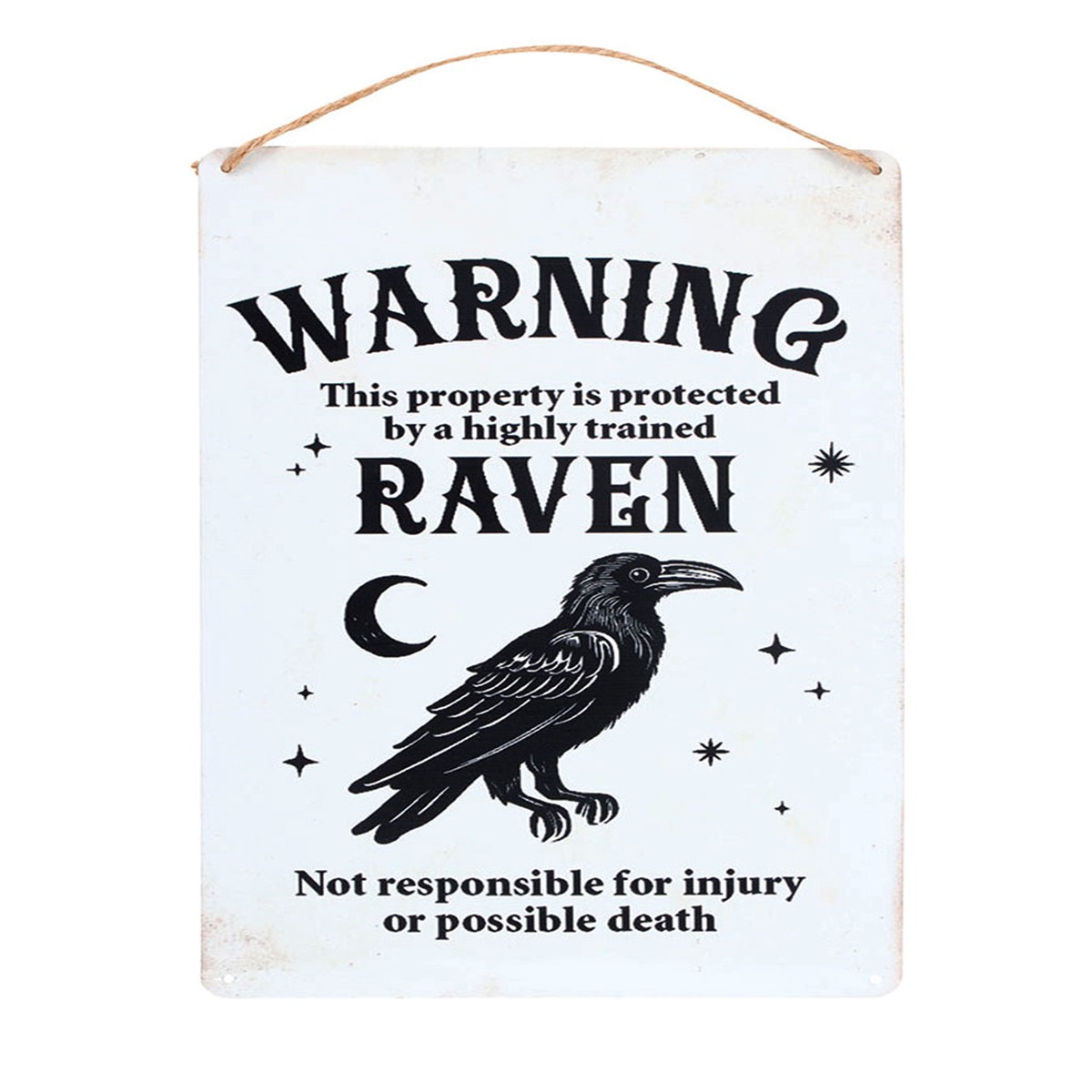 “Protected by a Raven” Metallschild 30x20cm